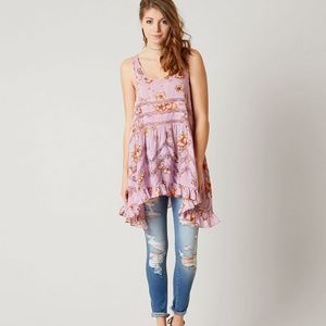 Free People Floral Trapeze Slip